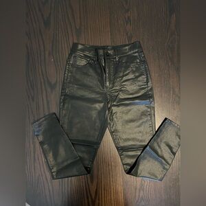 Express Women’s Shiny Black Skinny Jeans